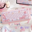 Sweet Marshmallows 104+8 / 16 MCA Profile Keycap Set Cherry MX PBT Dye-subbed for Mechanical Gaming Keyboard